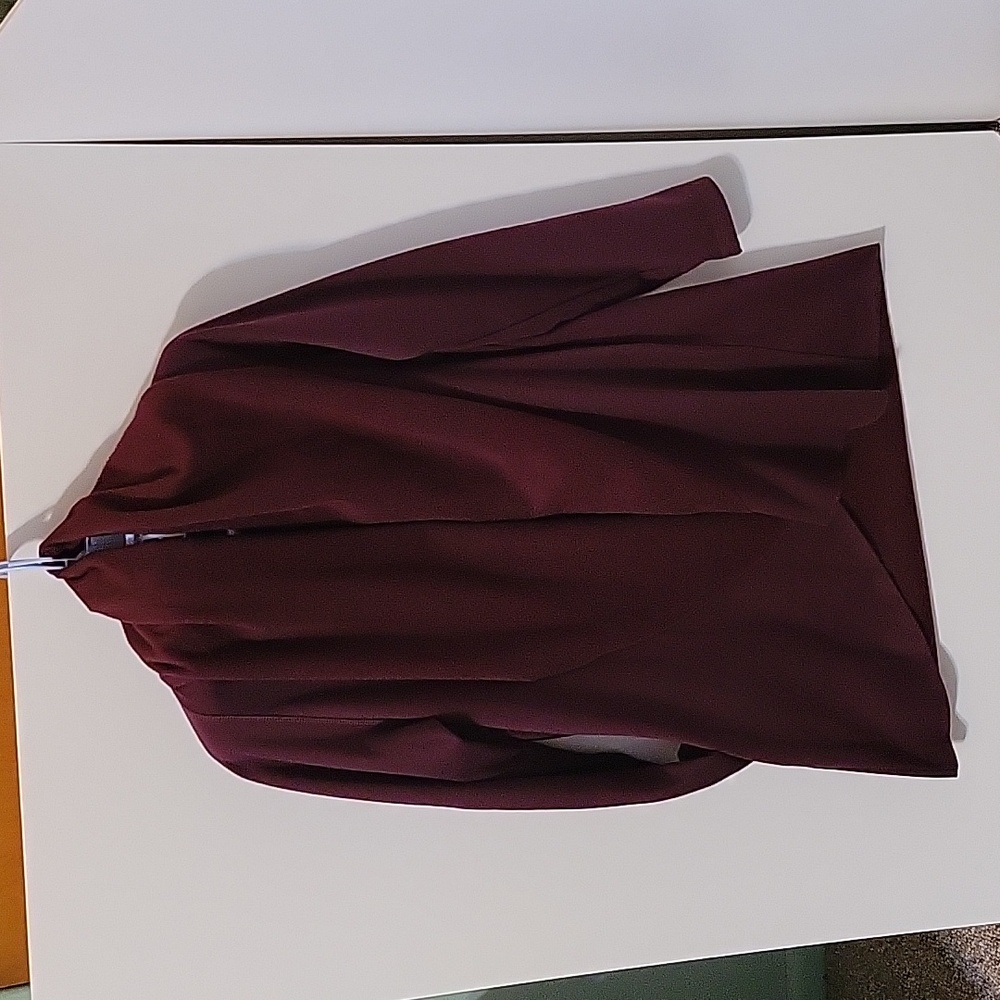 Burgandy Drew open front drap cardigan, Size S